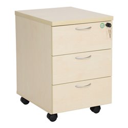 STIER Rollcontainer mit 3 Schubladen, 405x500x590mm, Ahorn