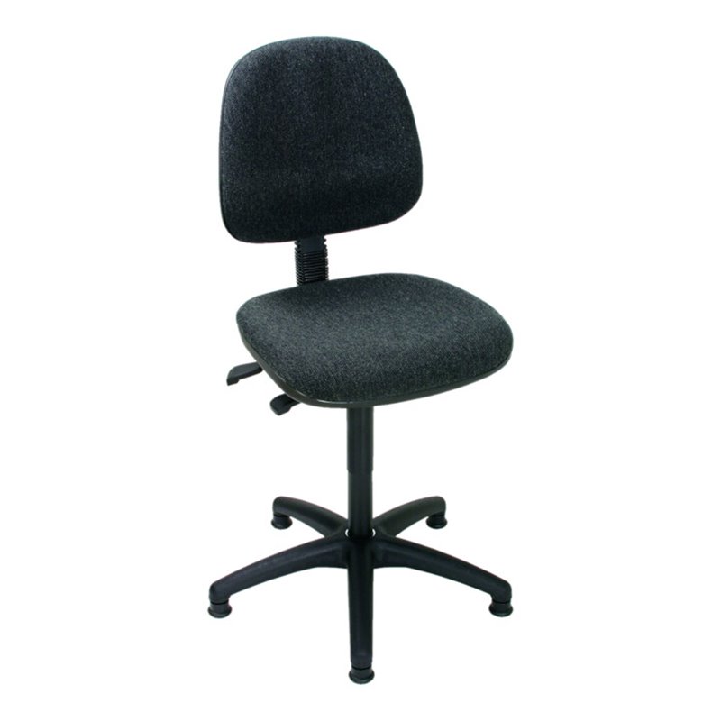 STIER Arbeitsstuhl mit Gleitern ohne Armlehnen Sitzhöhe 450-640mm Polster Anthrazit