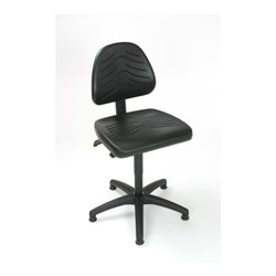 STIER Arbeitsstuhl mit Gleitern ohne Armlehnen Sitzhöhe 440-630mm PU Schwarz