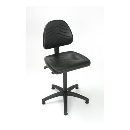 STIER Arbeitsstuhl mit Gleitern ohne Armlehnen Sitzhöhe 440-630mm PU Schwarz