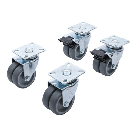 BGS Do it yourself Doppel-Lenkrollen-Satz für Strandkörbe Ø 75 mm 4-tlg.