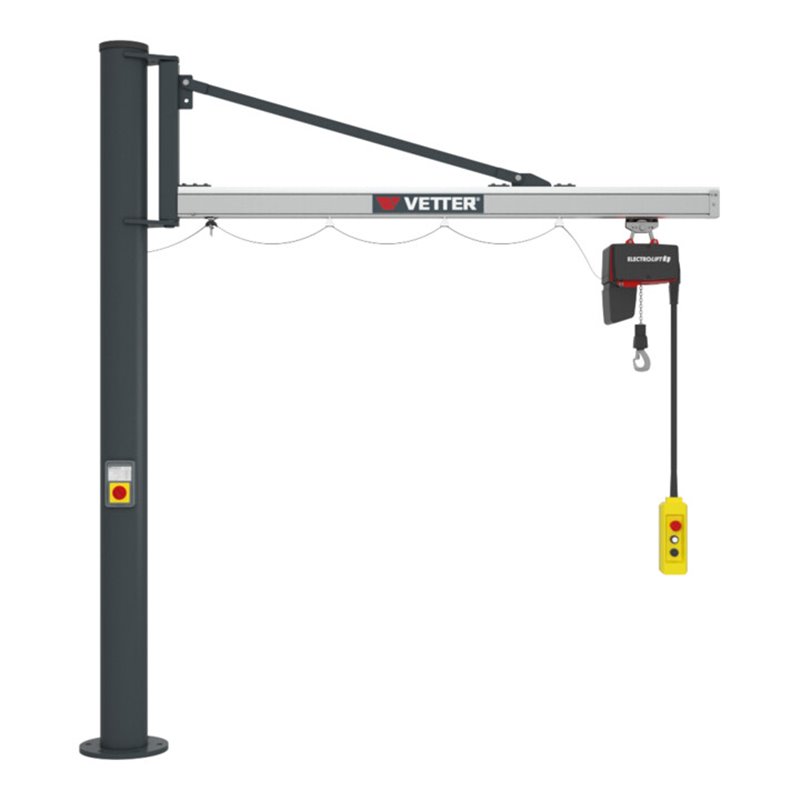 Vetter Säulenschwenkkran UNILIFT Verbundanker-System Elektrokettenzug 250kg, 3,9m
