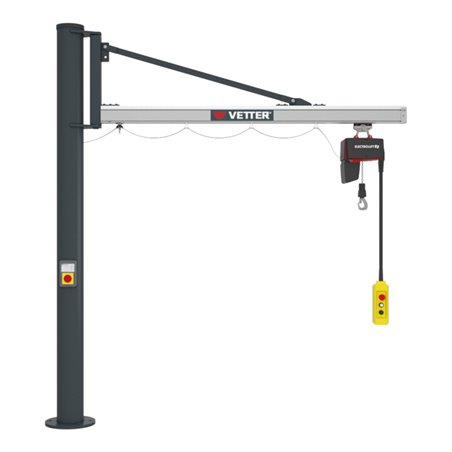 Vetter Säulenschwenkkran UNILIFT Verbundanker-System Elektrokettenzug 250kg, 3,9m