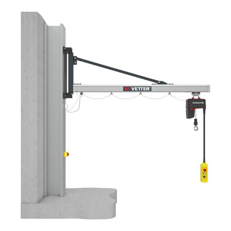 Vetter Wandschwenkkran UNILIFT Standard-Lagerkonsole Elektrokettenzug 500kg, 2,9m
