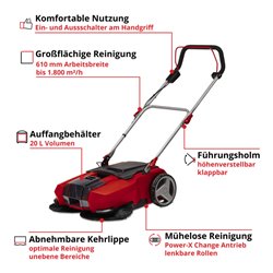 Einhell Akku-Kehrmaschine TE-SW 18/610 Li-Solo