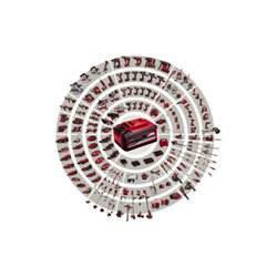 Einhell Akku-Rasenmäher + Akku-Gras- und Strauchschere + 2x 2,5 Ah Starter-Kit + Akku-Lautsprecher