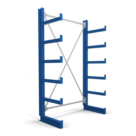 STIER Kragarmregal einseitig mit 5 Ebenen enzianblau