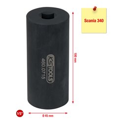 KS Tools 1/2 Zoll Einspritzdüsen-Stecknuss für Scania, 38 mm