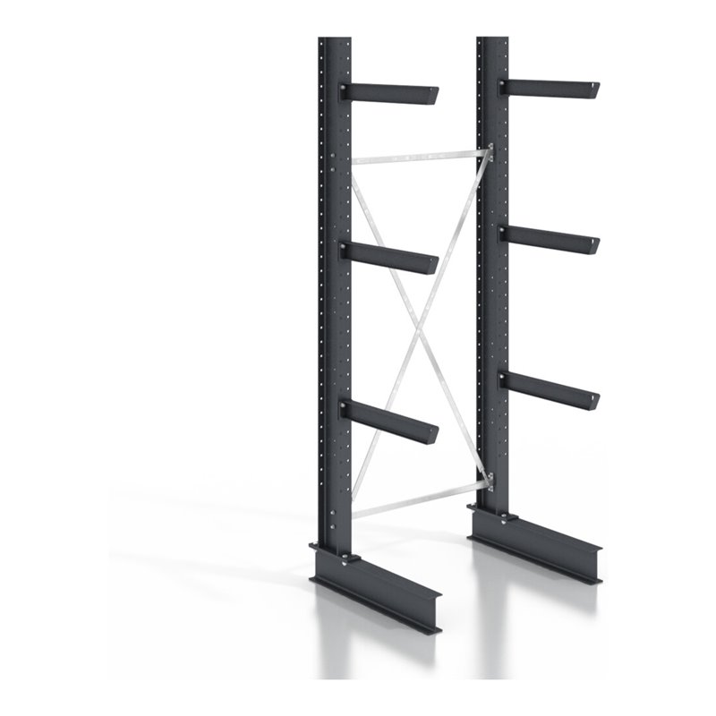 STIER Kragarmregal schraubbar einseitig mit 3 Ebenen HxT 2530x400 mm