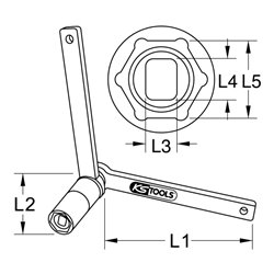 KS Tools Spezial-Gegenhalteschlüssel für Volvo, Flach/Oval, 18 mm