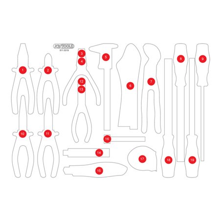 KS Tools Leere Schaumstoffeinlage zu 811.0019