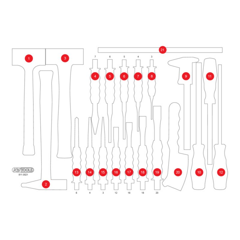KS Tools Leere Schaumstoffeinlage zu 811.0021