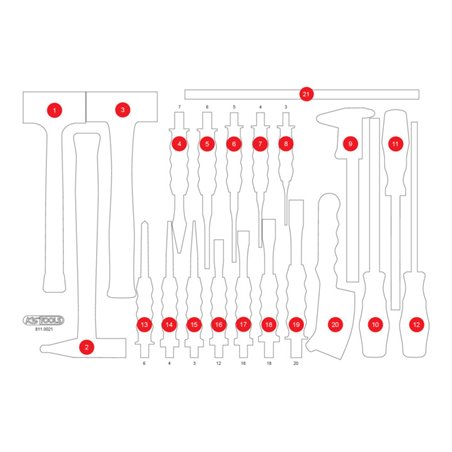 KS Tools Leere Schaumstoffeinlage zu 811.0021