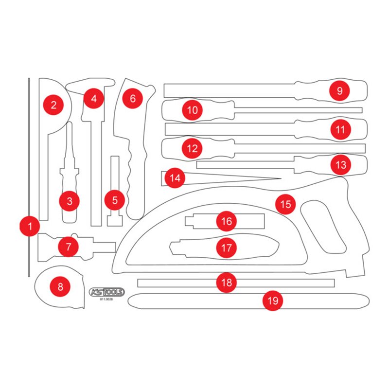 KS Tools Leere Schaumstoffeinlage zu 811.0028