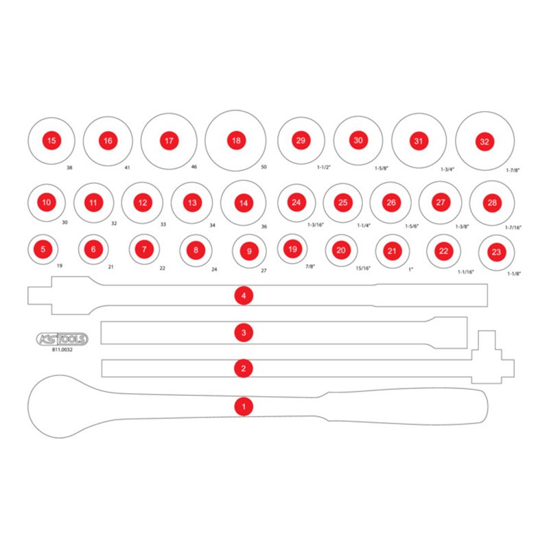 KS Tools Leere Schaumstoffeinlage zu 811.0032