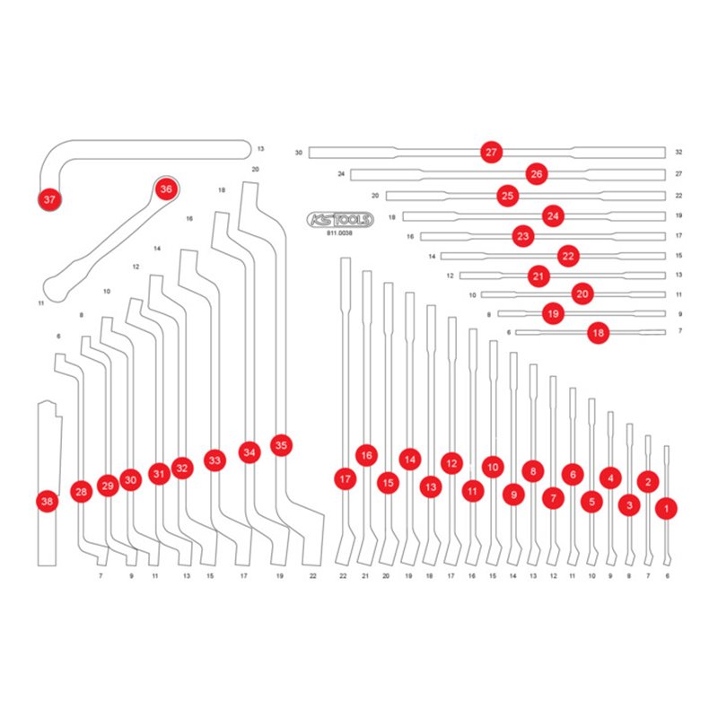 KS Tools Leere Schaumstoffeinlage zu 811.0038