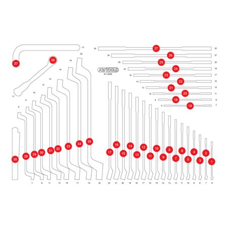 KS Tools Leere Schaumstoffeinlage zu 811.0038