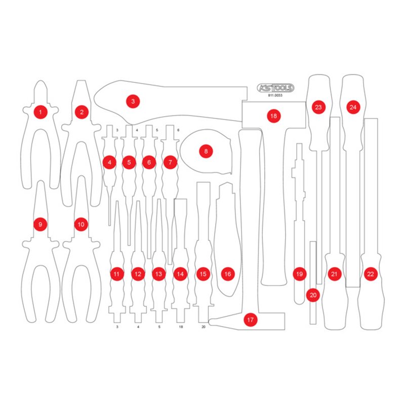 KS Tools Leere Schaumstoffeinlage zu 811.0033