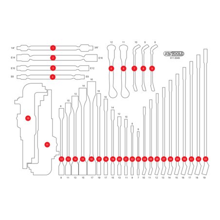 KS Tools Leere Schaumstoffeinlage zu 811.0049