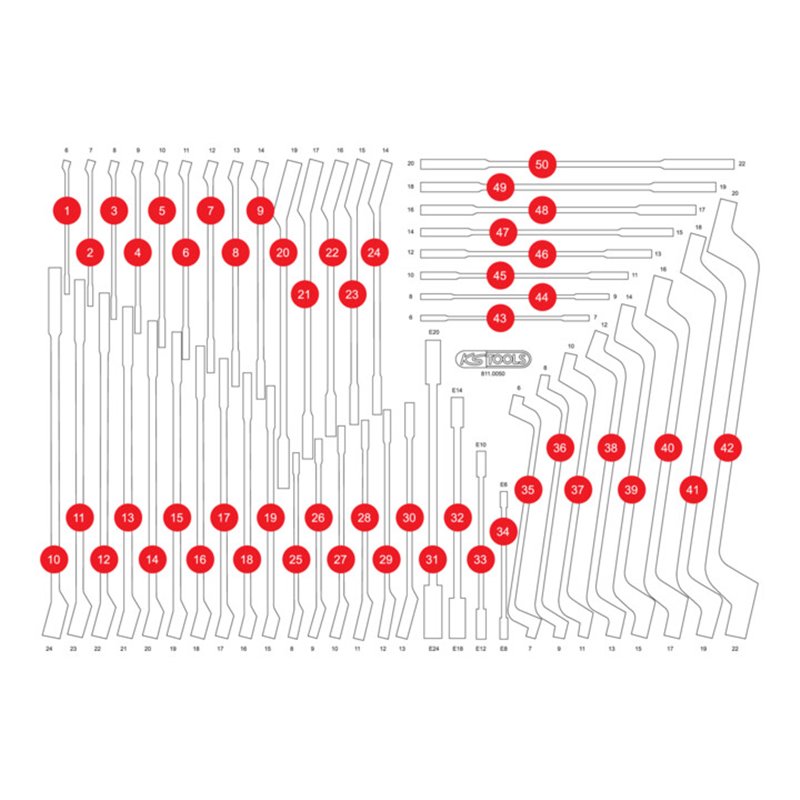 KS Tools Leere Schaumstoffeinlage zu 811.0050
