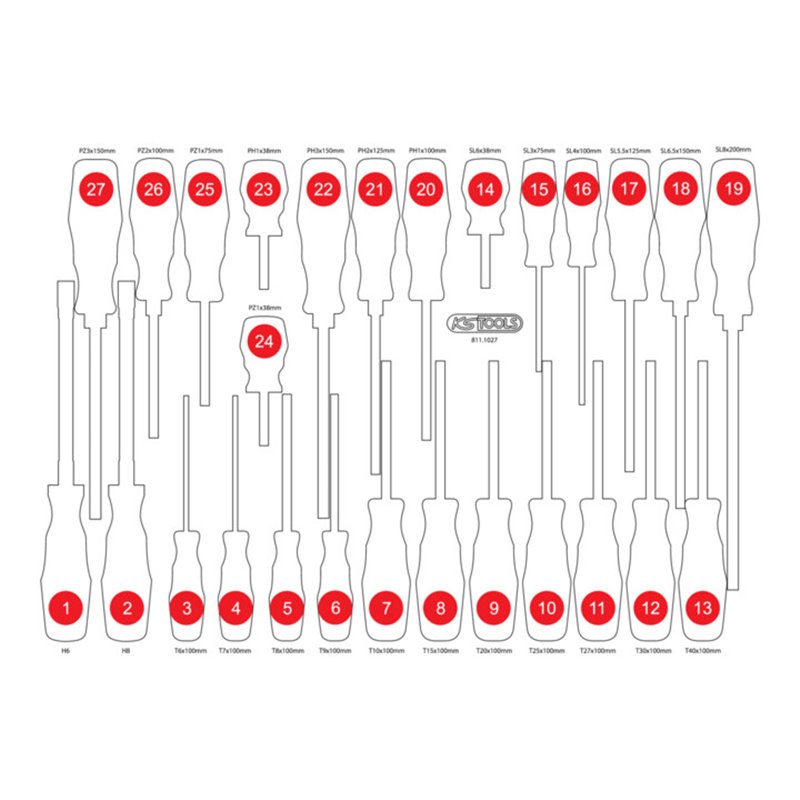 KS Tools Leere Schaumstoffeinlage zu 811.1027