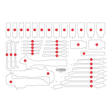 KS Tools Leere Schaumstoffeinlage zu 811.1055