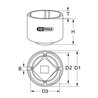 KS Tools 3/4 Zoll Nutmuttern-Schlüssel mit 4 Zapfen für Scania, 72/80 mm