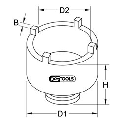 KS Tools 3/4 Zoll KM-Nutmuttern-Schlüssel KM9, Zapfen außenliegend