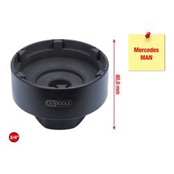 KS Tools 3/4 Zoll Nutmuttern-Schlüssel mit 6 Zapfen für Mercedes und MAN