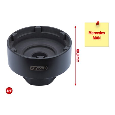 KS Tools 3/4 Zoll Nutmuttern-Schlüssel mit 6 Zapfen für Mercedes und MAN