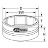 KS Tools 3/4 Zoll Radkapsel- und Achsmutternschlüssel 115x8-kant