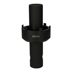 KS Tools 3/4 Zoll Nutmuttern-Schlüssel mit 6 Zapfen, Führungsrohr für Mercedes-Trailer-Achsen, Innenzapfen D. 82 mm