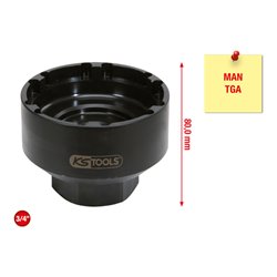 KS Tools 3/4 Zoll Nutmuttern-Schlüssel mit 6 Zapfen für MAN, 101-110 mm