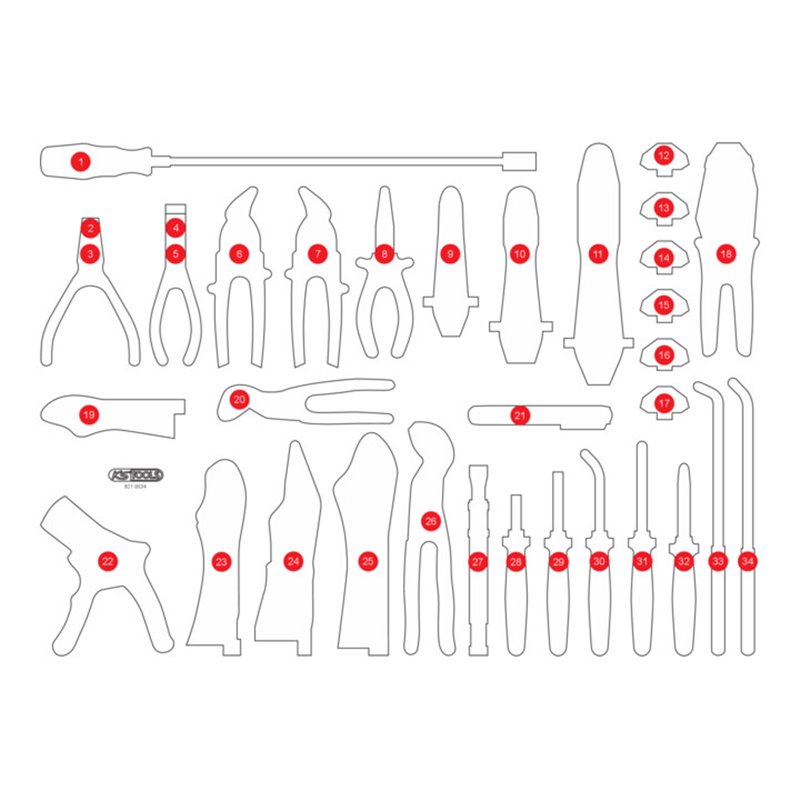 KS Tools Leere Schaumstoffeinlage zu 821.0034