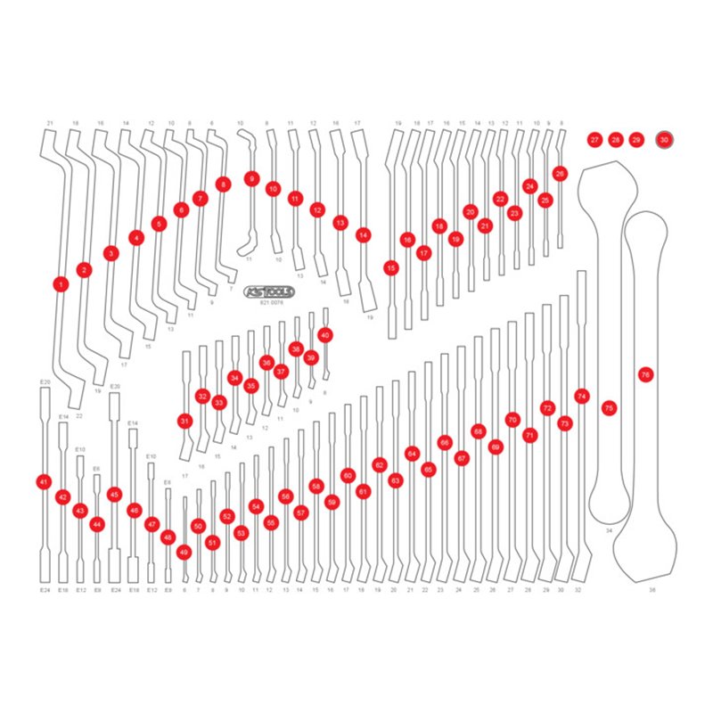 KS Tools Leere Schaumstoffeinlage zu 821.0076