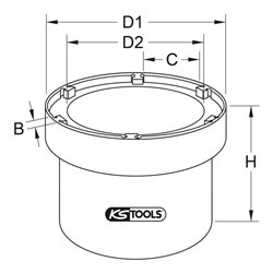 KS Tools Nutmuttern-Schlüssel für Differential, Hinterachse