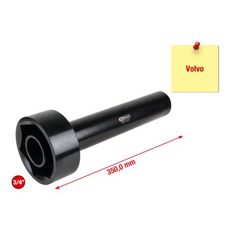 KS Tools Achsmuttern-Schlüssel mit Führungsrohr für Volvo, 95 mm