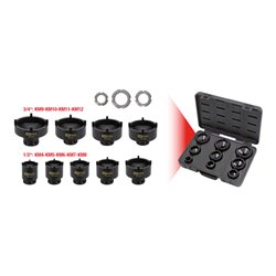 KS Tools Nutmuttern-Schlüssel-Satz, Zapfen aussen liegend, 9-tlg