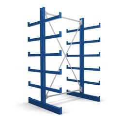 STIER Kragarmregal doppelseitig mit 5 Ebenen enzianblau