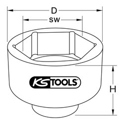 KS Tools 1 Zoll Achsmuttern-Schlüssel für DAF, 120 mm