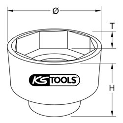 KS Tools 1 Zoll Achsmuttern-Schlüssel für Scania 8-kant, 80 mm