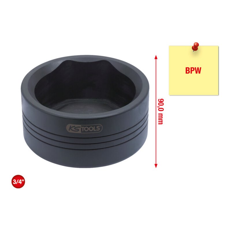 KS Tools BPW-Radkapsel-Stecknuss, 95 mm