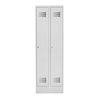 STIER Garderobenspind Premium mit Sockel 2 Abteile Zylinderschloss lichtgrau