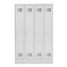STIER Garderobenspind Premium mit Sockel 4 Abteile Zylinderschloss lichtgrau