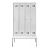 STIER Garderobenspind Premium mit Sitzbankuntergestell 4 Abteile Zylinderschloss lichtgrau