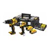 DEWALT 18V XR Akku-Kombopack (bürstenlos) inkl. Schlagbohrschrauber DCD709, 1/4' Schlagschrauber DCF809, 2x Powerstack Akku (18 