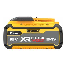 DEWALT 54 / 18 Volt Li-Ion Akku mit 270 Wh bzw. mit bis zu 15 Ah DCB549-XJ