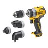 DEWALT 12 Volt Akku-Bohrschrauber mit 4 werkzeuglos wechselbaren Werkzeug-Aufnahmen (Basisversion) DCD703NT-XJ