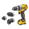 DEWALT 12 Volt / 3 Ah Akku-Bohrschrauber mit 4 werkzeuglos wechselbaren Werkzeug-Aufnahmen DCD703L2T-QW