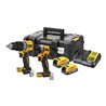 DEWALT 18V XR Akku-Kombopack (bürstenlos) inkl. Bohrschrauber DCD805, 1/4' Akku-Schlagschrauber DCF850, 2x Powerstack Akku (18 V